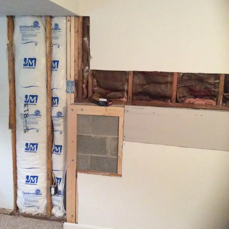 Wall insulation replacement during Contents Cleaning & Restoration in Hampden